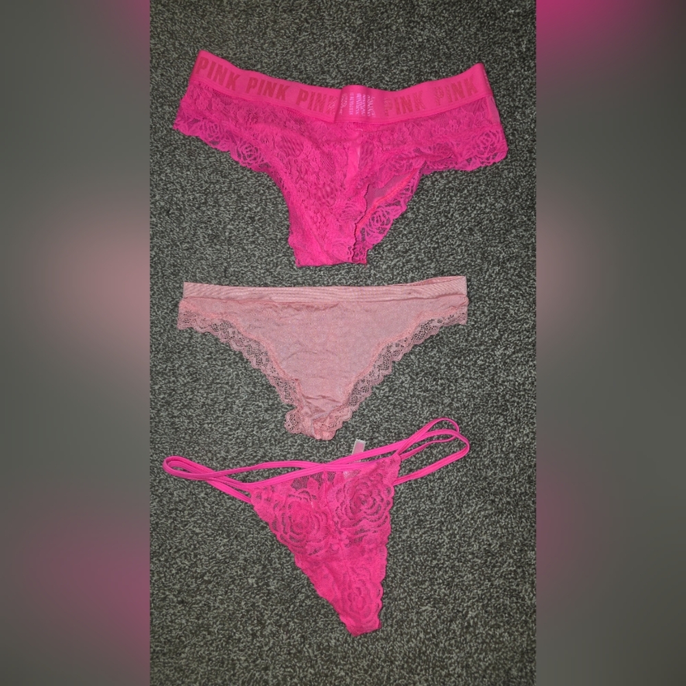 Victoria's Secret Pink Lace Panty Trio